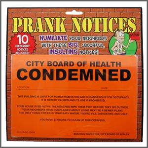 (image for) Prank Novelty Notices